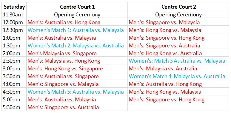 Asian Championships - Fixtures Saturday