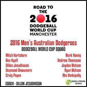 Australian Dodgeroos Men's Squad - 2016 World Cup